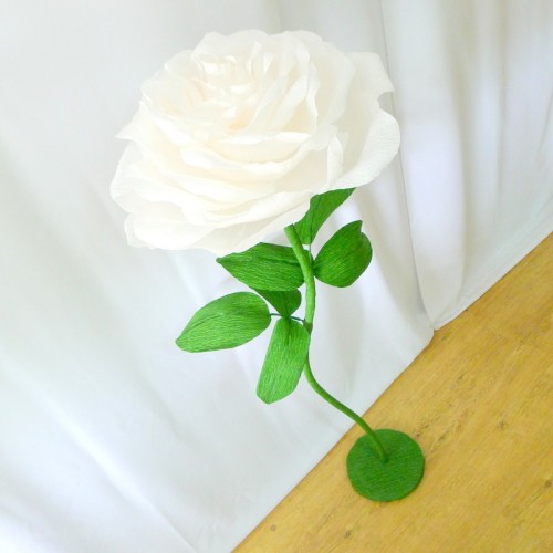 Ростовой бумажный цветок "Белая роза"